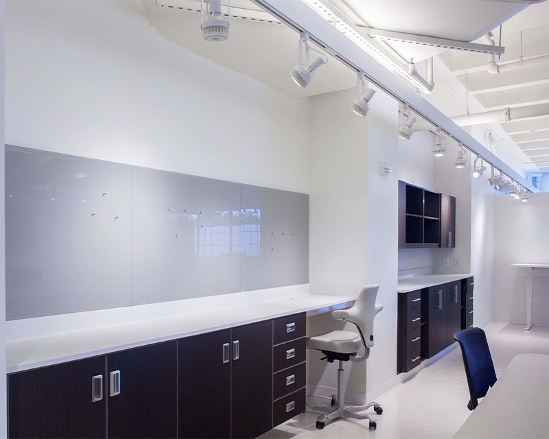 Glassboard and acoustic installation by WSI Office