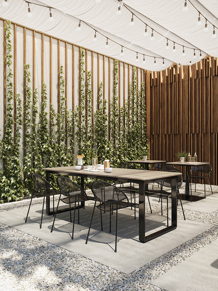 Outdoor furniture installation by WSI Office
