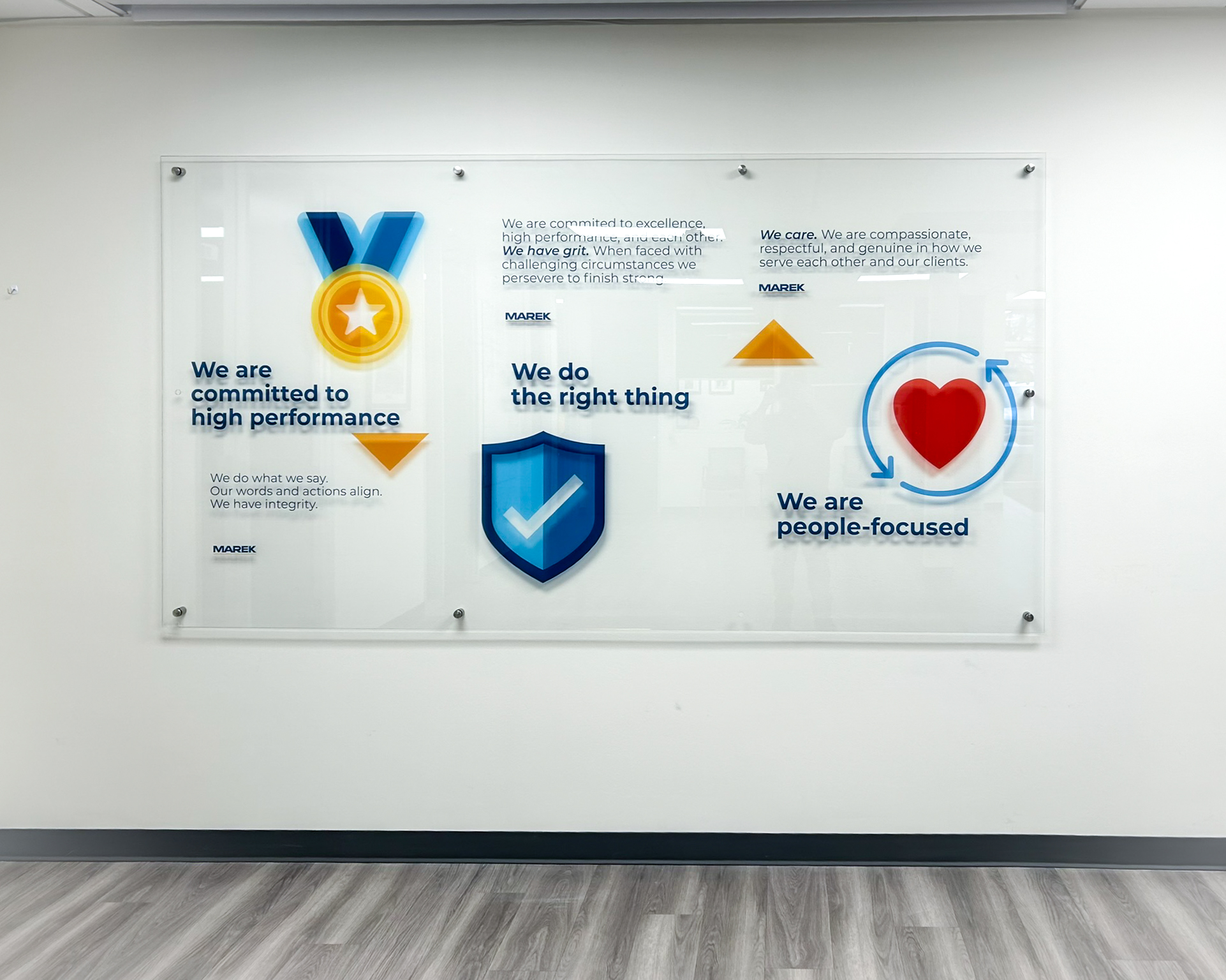 Glassboard and acoustic installation by WSI Office