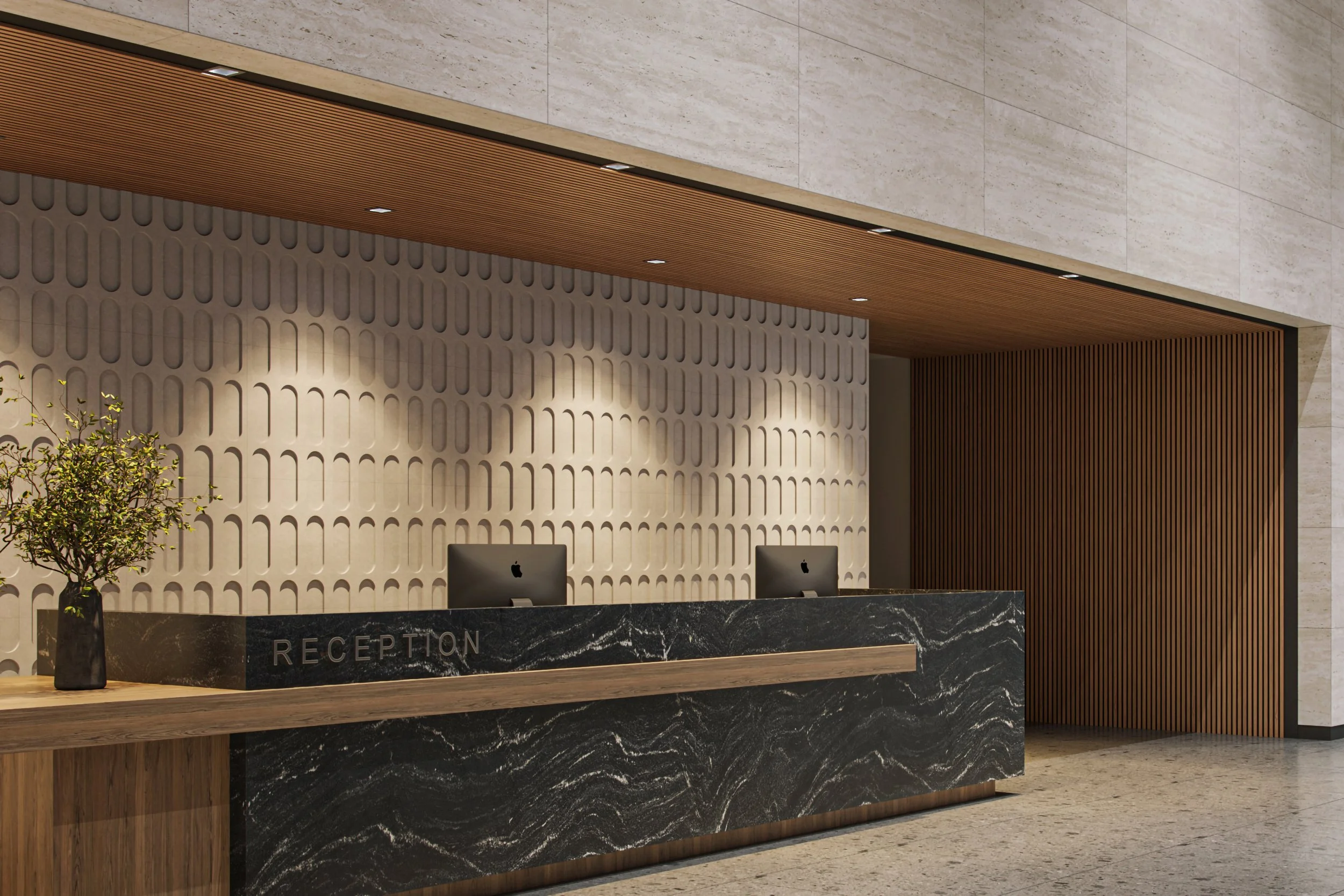 Glassboard and acoustic installation by WSI Office