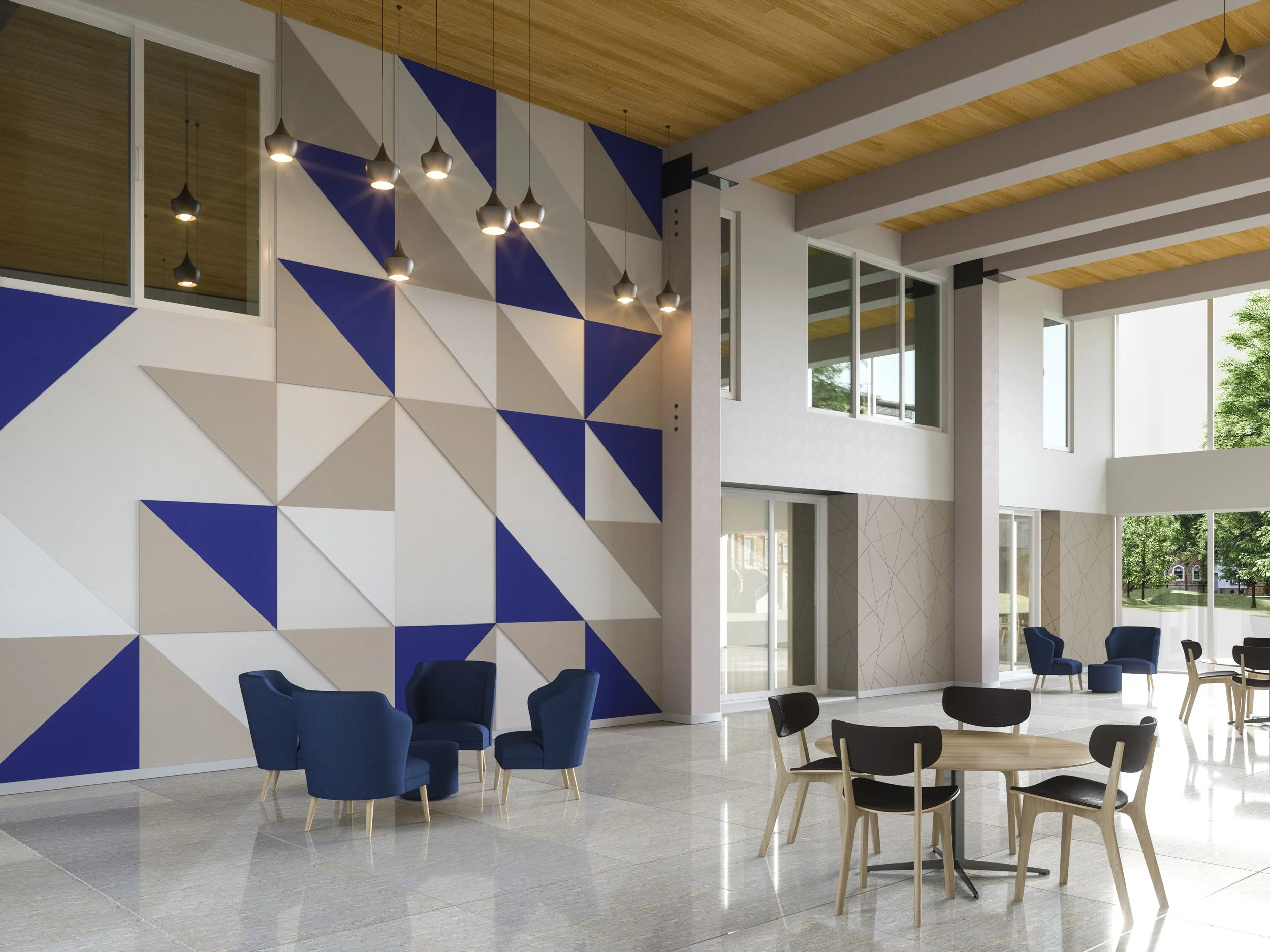 Glassboard and acoustic installation by WSI Office